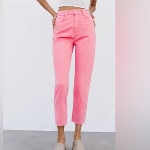 Zara High Rise Pink Denim Women's Jeans Size 2
